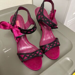 Betsey Johnson Fuchsia Heels with Black Details